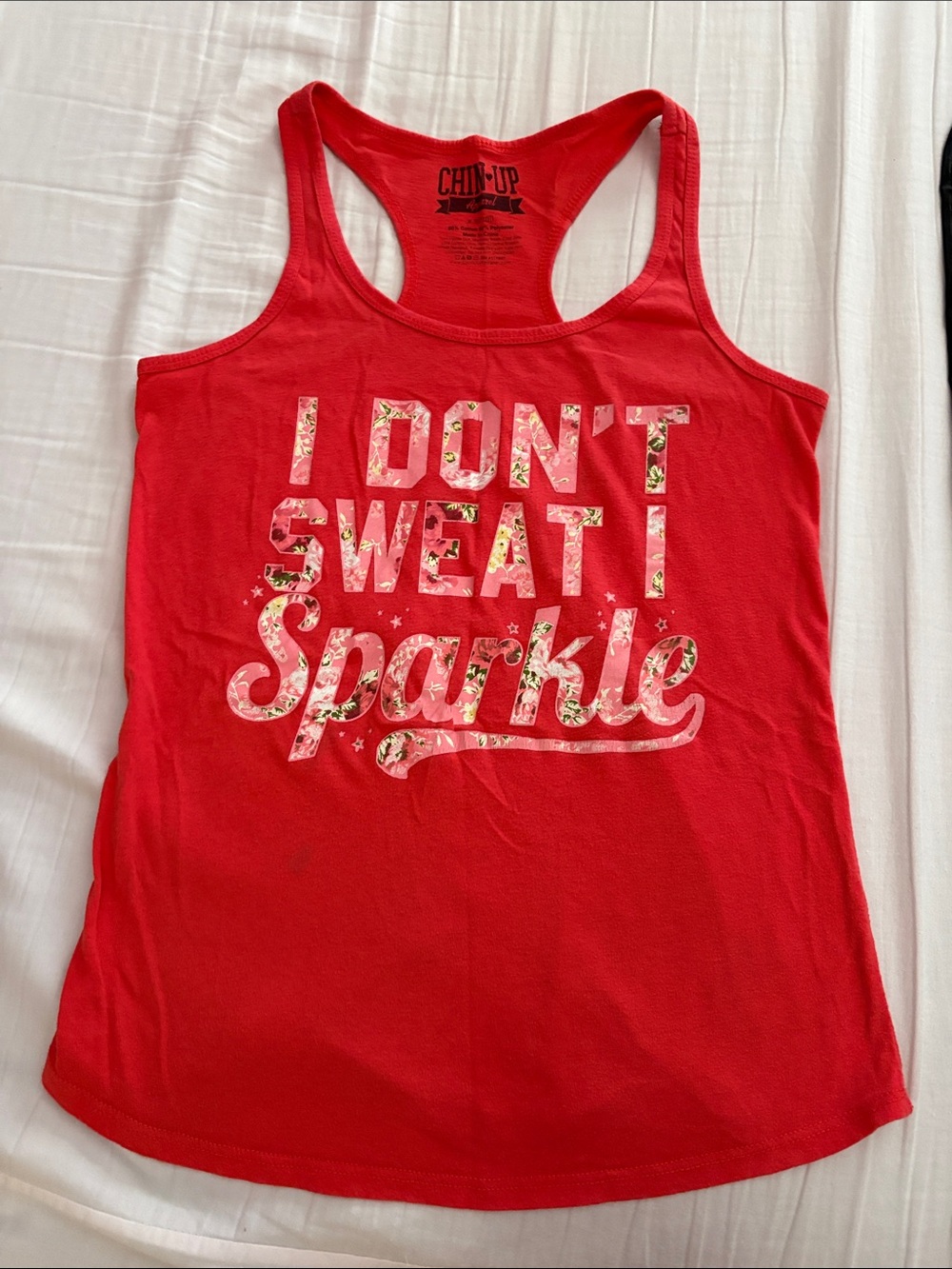 Chin Up Apparel Red Racerback Tank with Logo